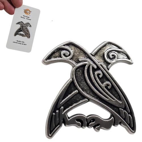 Raven pin badge pewter - pin,