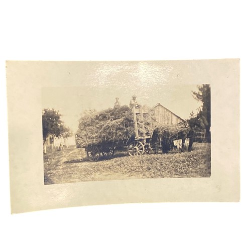 Antique rppc horse drawn hay - antique,