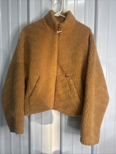 Nike swoosh brown sherpa - sherpa, teddy