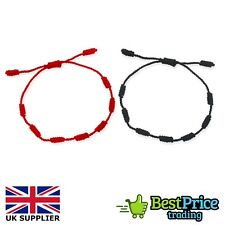 2 Pack Kabbalah Amulet 7 Knot Lucky Red / Black String Braid Bracelet Protection