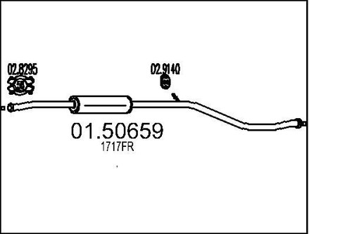Mts 50659 centre muffler - mts, 01.50659
