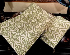 NEW-ROSE TREE/Dillard’s-(5) Placemats (6) Napkins-IRONGATE MAT/Green/Linen-NICE