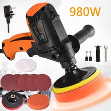 Electric Car Polisher Buffer Sander Polishing Machine Buffing Sponge Kit 5" 2025