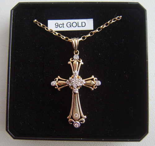 Fine 9ct gold diamond - 9ct,
