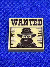 Lego Tile 2X2 Wild West WANTED Postage 3068pb0901
