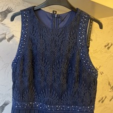 Navy Ladies Ever Pretty Bridesmaid Dress With Sparkly Lace Design Size 18/20