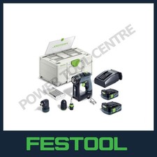 Festool CXS 12 12V Brushless Drill WIth 2x 2.5Ah + Charger+ Accessories & Case