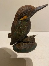 SUPER VINTAGE CAST IRON KINGFISHER BIRD  DOOR STOP