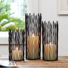 Set of 3 Candle Holder Black