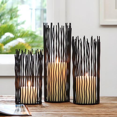 Set candle holder - holder, black