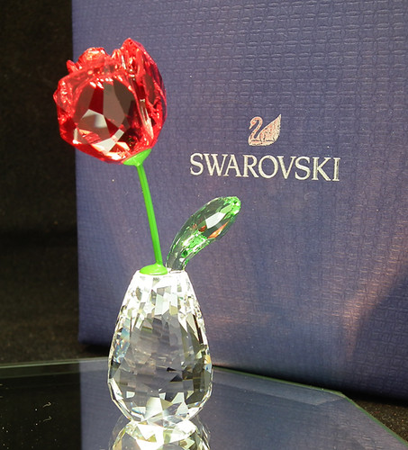 Swarovski crystal red rose - swarovski,