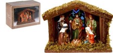 NATIVITY CRIB WITH 6 FIGURES