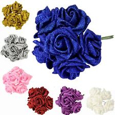 Full Glittered Foam Roses