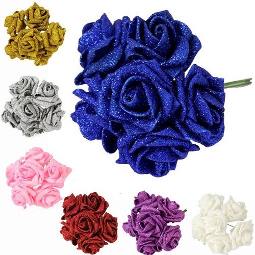 Full glittered foam roses - full,