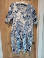 Woolovers Blue White Linen 3/4