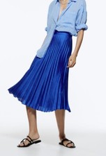 ZARA Satin Effect Pleated Midi
