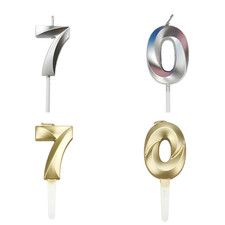 Gold Number 70 Candle 70th