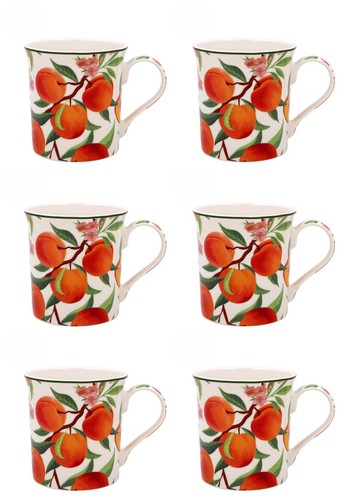 Peach mug set fine - peach, china