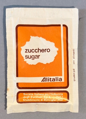 Alitalia airline sugar packet - airline,