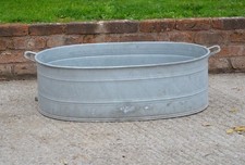 vintage old galvanized bath metal bath tub dog washing - 92.5 cm - FREE DELIVERY