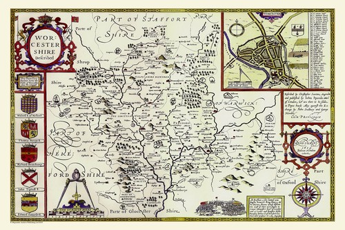 Old map worcestershire - old,