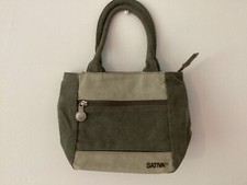 Sativa hemp handbag khaki green cream vegan eco friendly small but fits lots