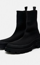 Zara Black Chunky Sock Bootie