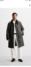 Zara Men's Waxed Trench Coat