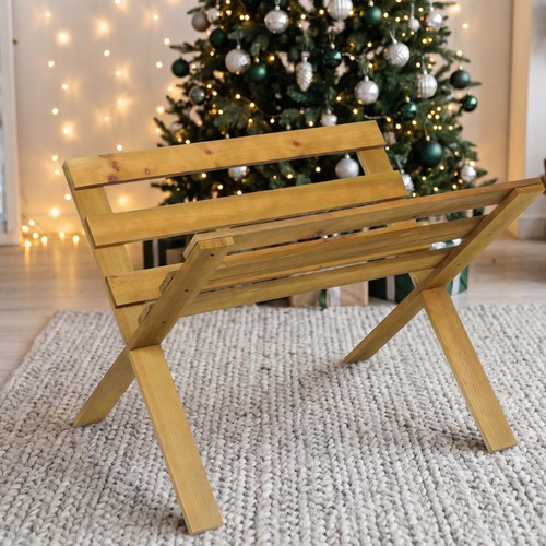 Light brown wooden nativity - wooden,
