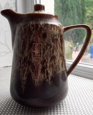 Fosters Pottery Cornwall Coffee Pot Brown Honeycomb 20 x 17 cm
