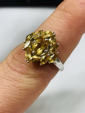 TJC silver and high quality citrines ring UK size M new with tag