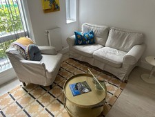 EKTORP 2-Seater Sofa & ROCKSJÖN Armchair Set– £299 (Cash on Collection)