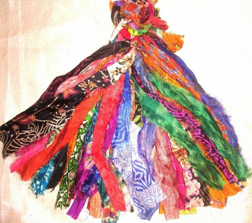 Recycled sari silk ribbon