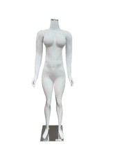 FEMALE FIBER GLASS HEADLES MANNEQUIN WITH METAL BASE GLOSS BLACK/WHITE AVAILABLE
