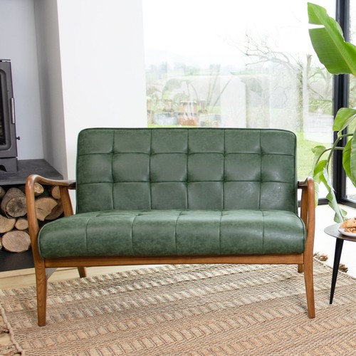 Green faux leather - faux,