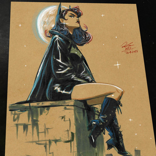 Batgirl art print signed - batgirl,