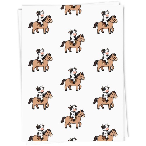 Cow riding horse - gift, wrap
