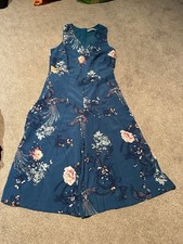 Women’s Teal Blue Floral Jumpsuit Size 10 George New Without Tags
