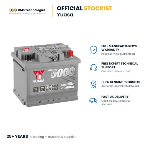 Yuasa car battery ybx5063 12v - battery,
