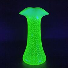 John Walsh Vaseline / Uranium Opalescent Glass 'Spiralling Dots' Vase