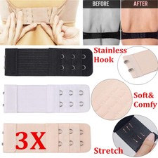 3pcs 3Row 2Hooks Bra Extender Extension Bra Strap Strapless Underwear Maternity