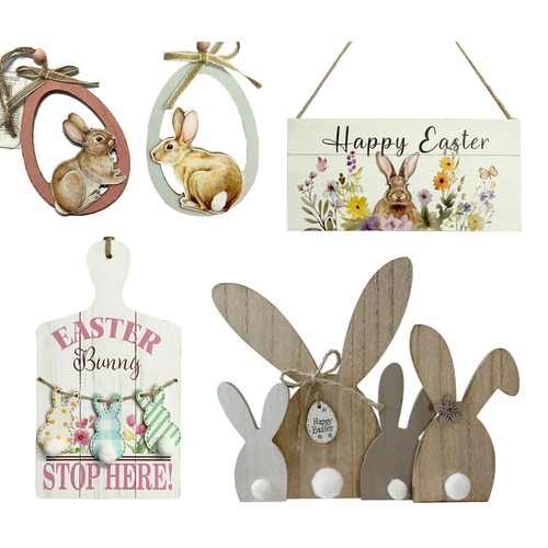 Wooden easter decorations - easter,