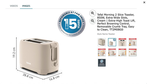 Tefal slice toaster - 2, and