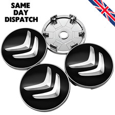 Set of  4x Citroen 60mm Alloy Wheel Centre Hub Caps in Black C1 C3 C4 DS3 UK .