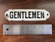 Vintage enamel gentlemen sign - enamel,
