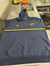 Adidas Originals Arsenal Hoodie XL Navy Blue Yellow Cannon 2023 Back Graphic