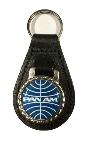 Black leather keyring fob - black,