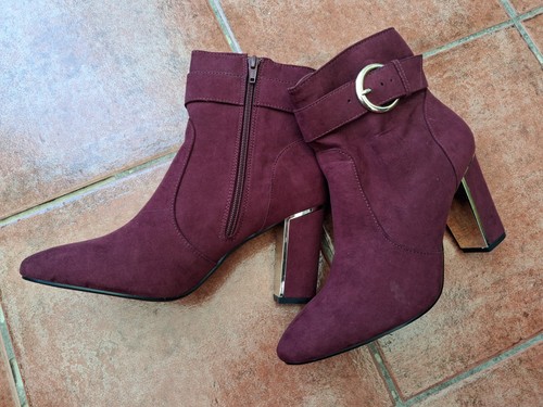 Burgundy ankle boots - ankle,