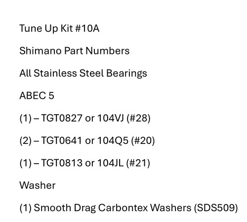 Tune kit 10a - up, #10a