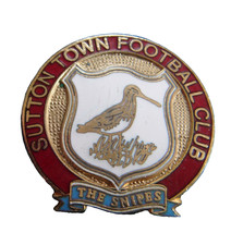 Sutton Town THE SNIPES Football Club enamel badge by (Terry Badges)